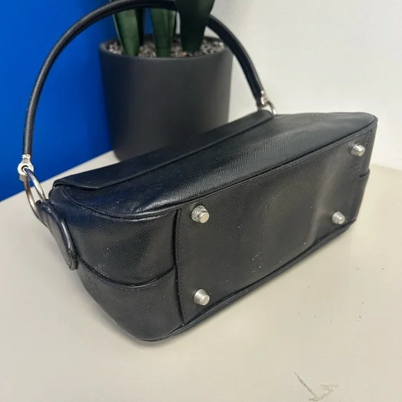 Prada Black Saffiano Lux Sound Lock Bag